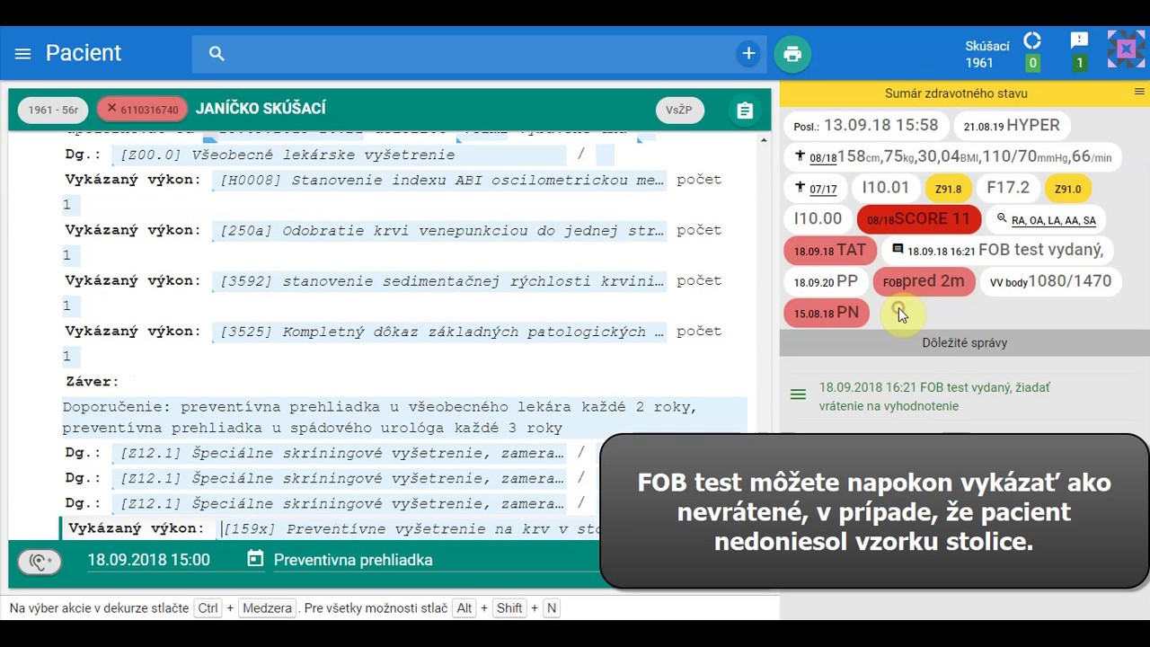 Náhľad videa Ako vykázať FOB test