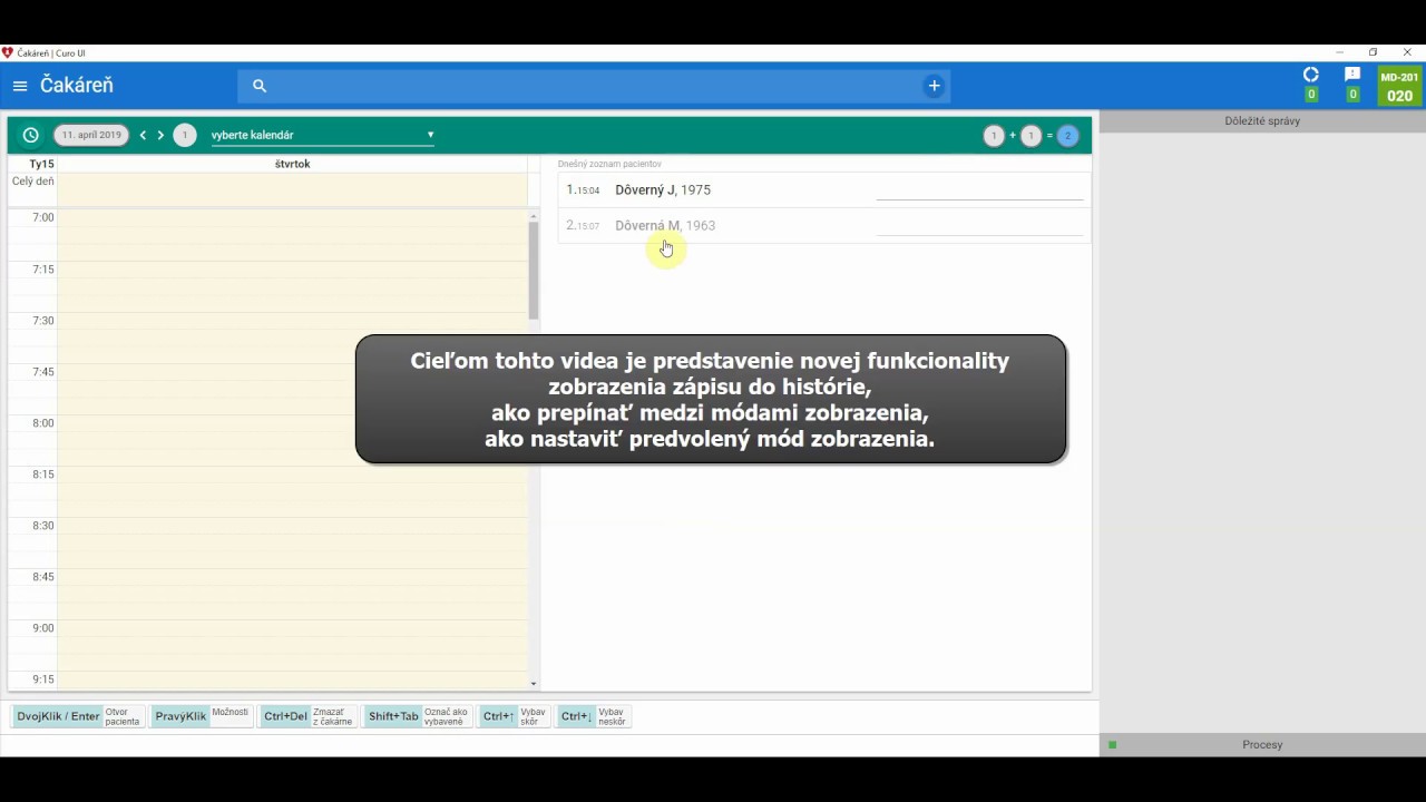 Náhľad videa Mód zobrazenia záznamu v histórii